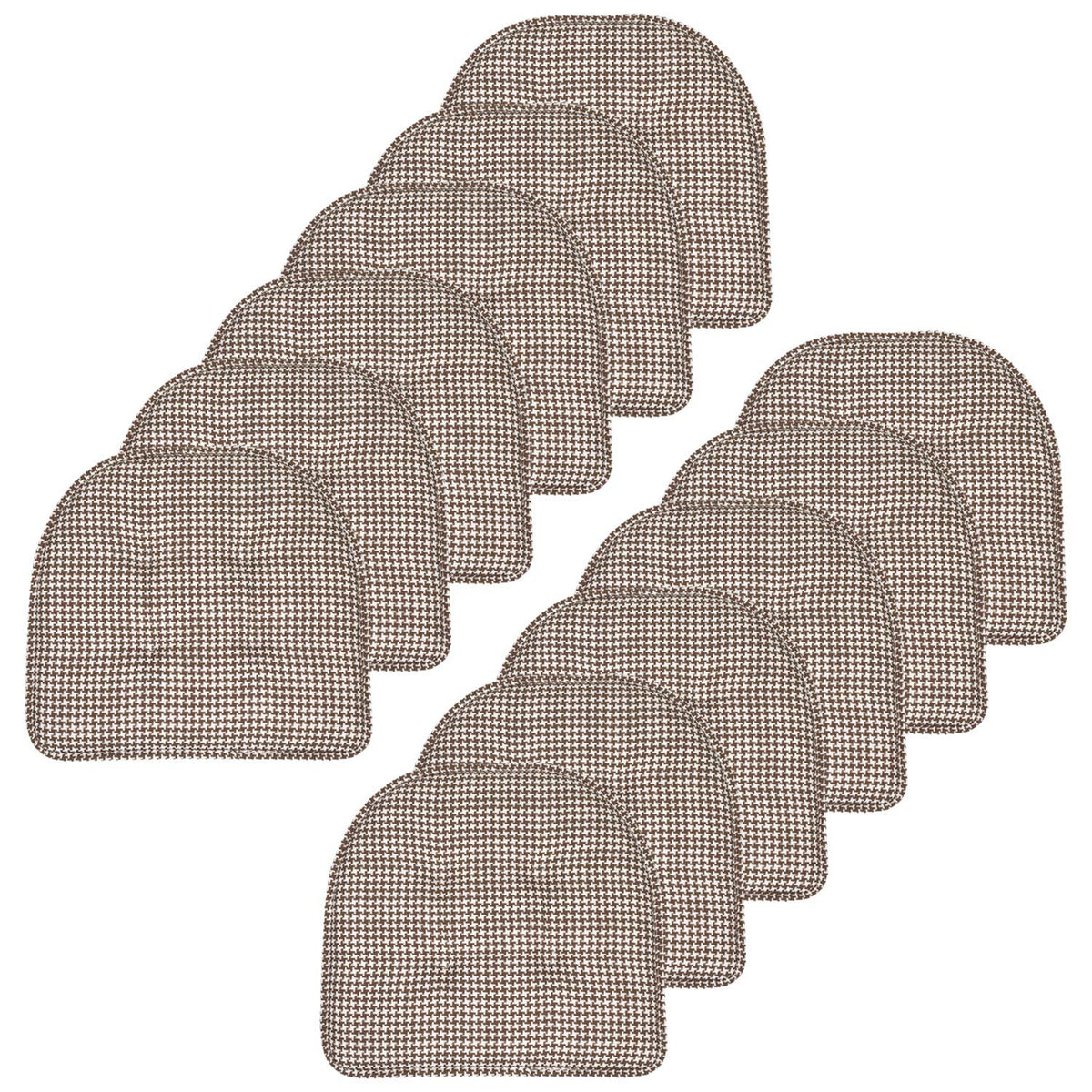 Sweet Home Collection Chair Cushion Memory Foam Pads Tufted Slip Non Skid Rubber Back U-Shaped 17" x 16" Seat Cover, 4 Count (Pack of 1), Army Green