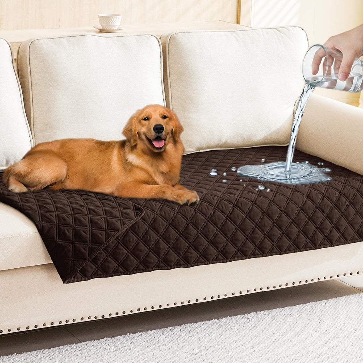 Smiry Waterproof Reversible Pet Couch Covers for Dogs