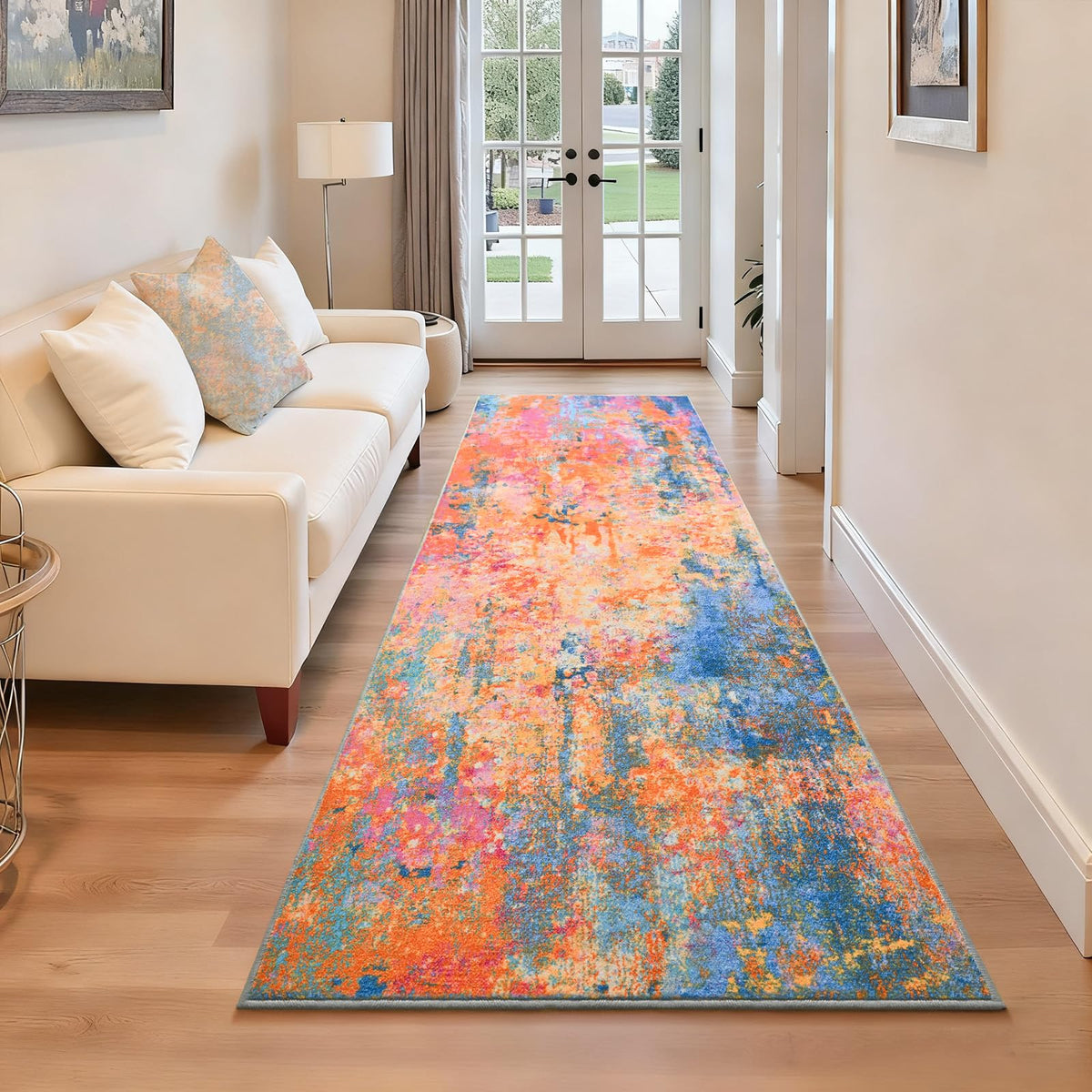 Entrance Rugs Indoor 2x3 Grey Entry Rug Washable Abstract Small Area Rug Non-Slip Low Pile Throw Rugs for Entryway, Kitchen Floor, Front Door Indoor Door Mat, Bathroom, Bedroom Bedside