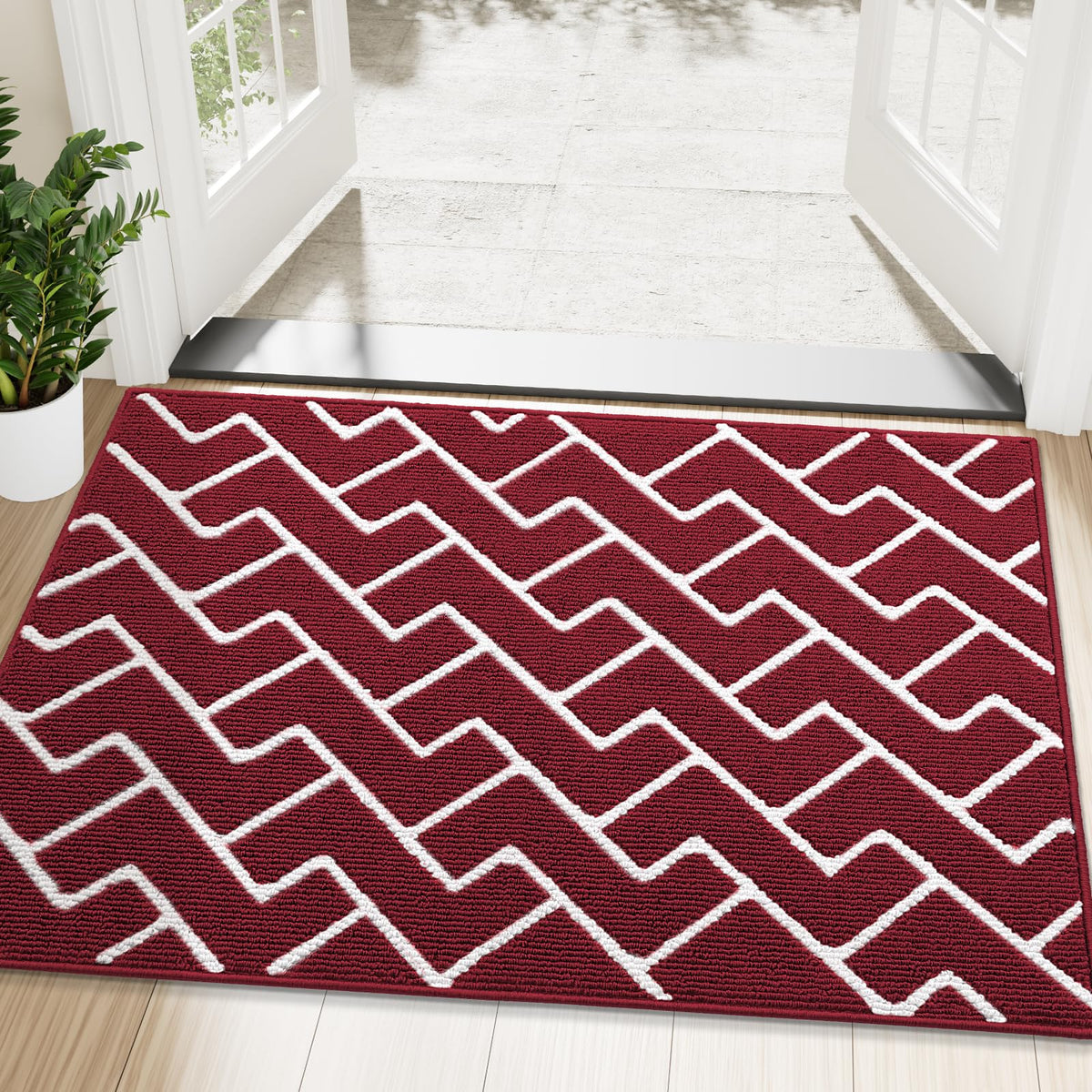 OLANLY Indoor Door Mat 32x20, Low-Profile Dirt Resistant Doormat, Grey
