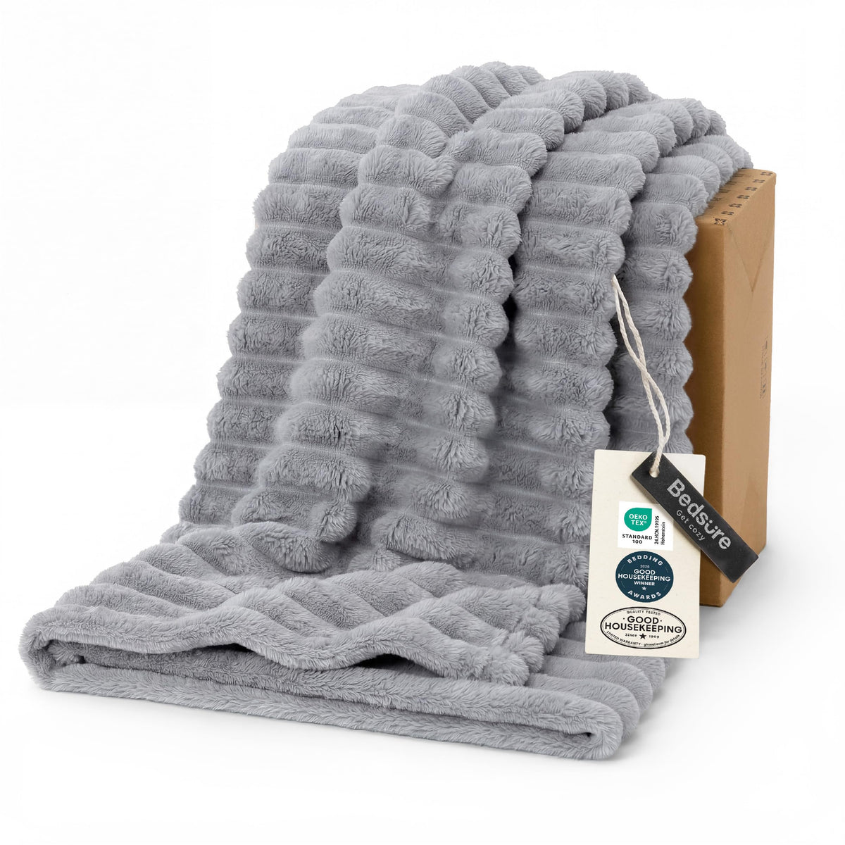 Bedsure GentleSoft White Throw Blanket for Couch - Halloween Decorations for Fall Home Living Room Decor, Cozy Fleece Blanket, Christmas Birthday Gifts for Women Mom Her Girls, Off White, 50x60 in