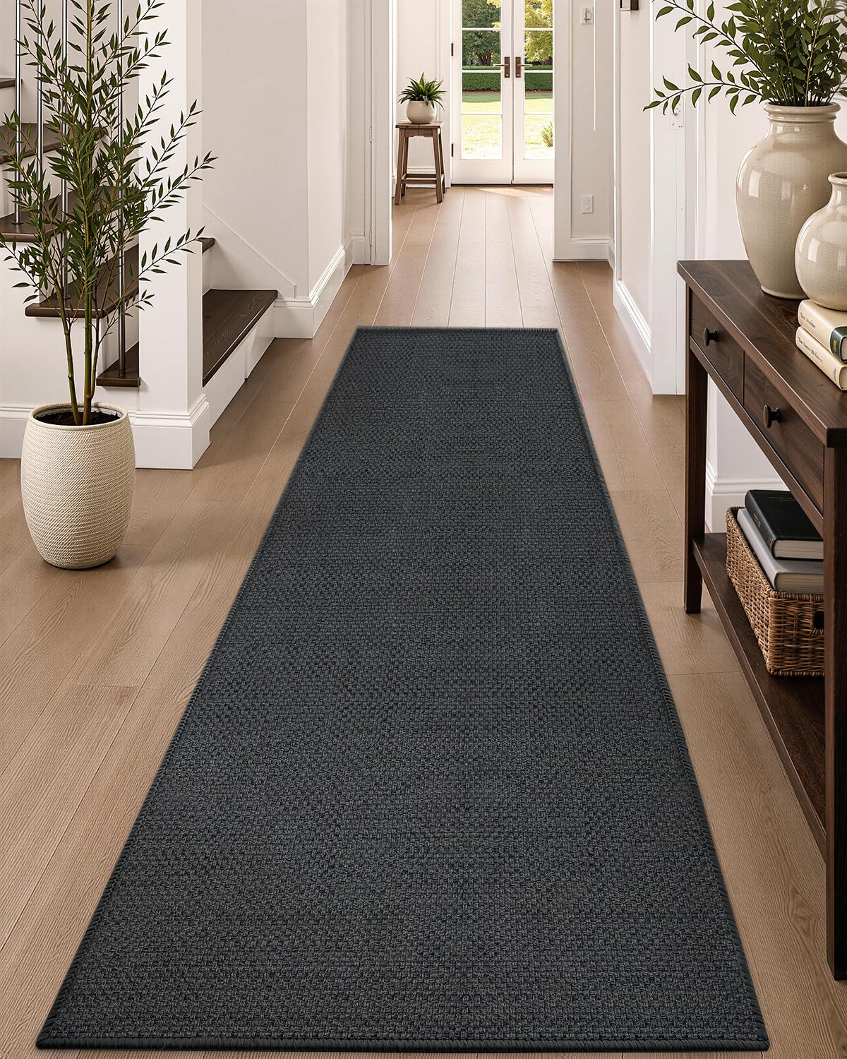 Color&Geometry Ultra-Thin Indoor Door Mat Entrance, 17"x30" Heather Khaki