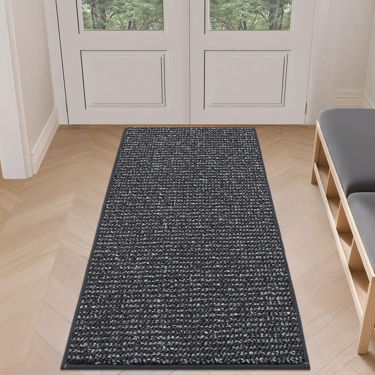 BEQHAUSE Dirt Trapper Door Mat 20" x 32", Non-Slip Washable Doormats, Brown