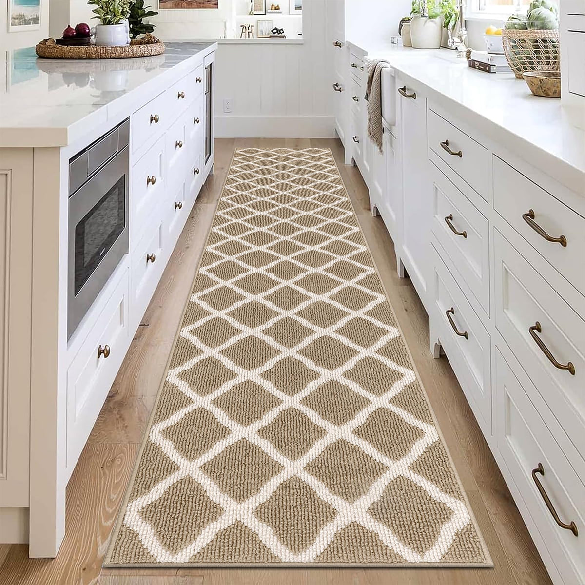 SHACOS Door Mats 20"x32" Indoor Washable Kitchen Entryway Rug Non Slip Absorbent Floor Mat for Home Entrance Garage, Light Gray