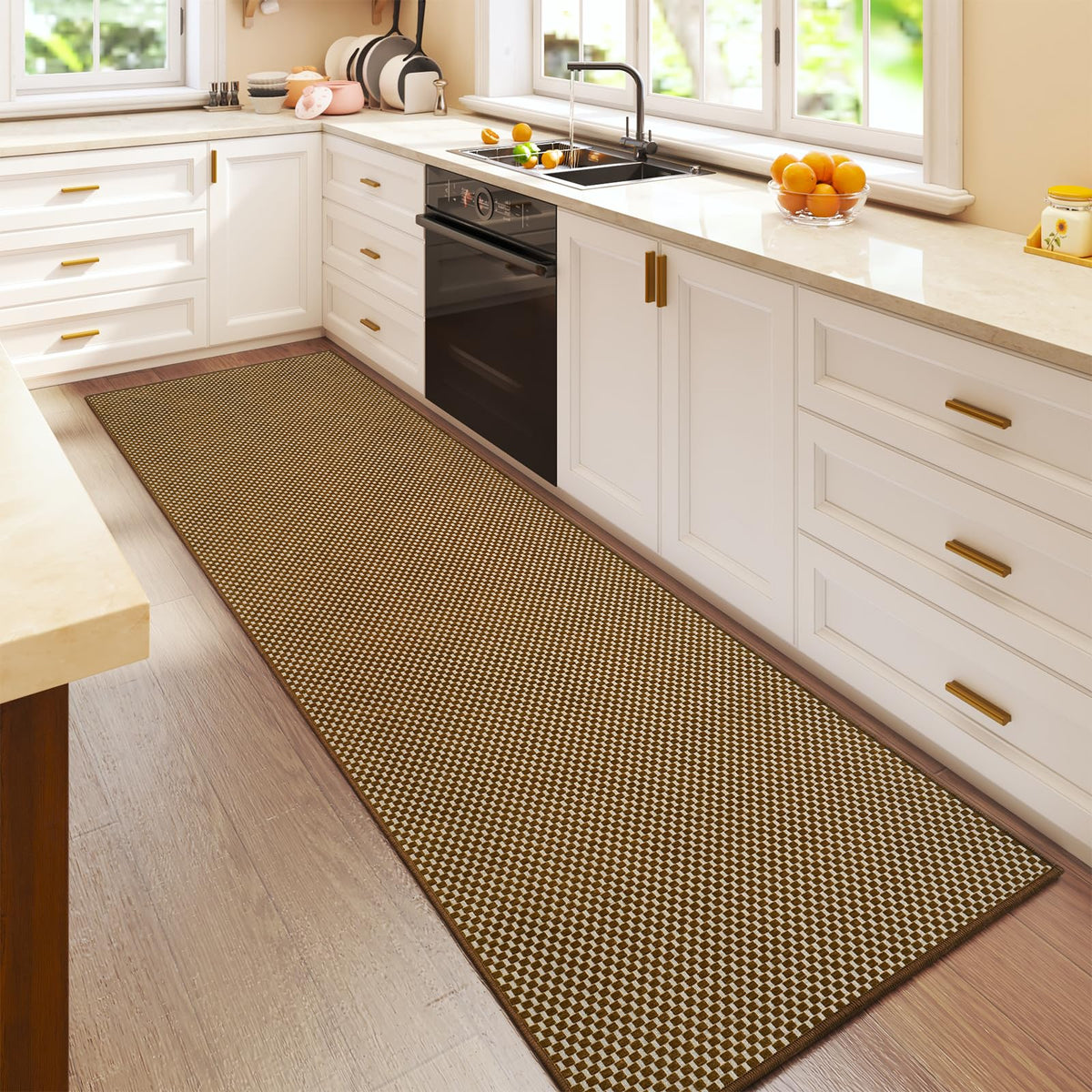 YDKGL Indoor Front Door Mat Entryway Rug Non Slip Washable Brown 2x3 ft