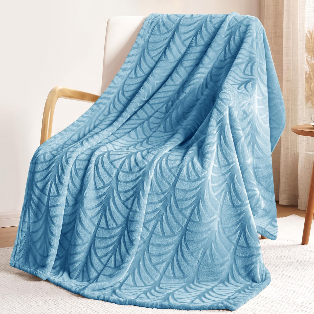 Whale Flotilla Soft Flannel Fleece Throw Blanket for Couch, Olive Green