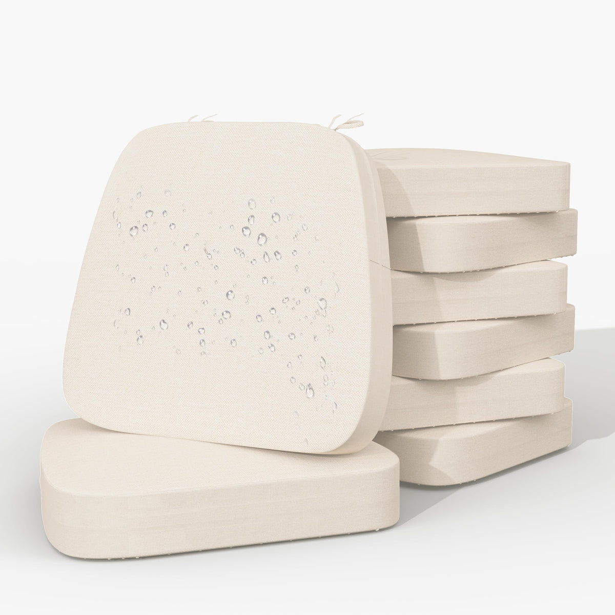 17'' x 16'' x 2.5"Thick Chair Cushions for Dining Chairs, 4 Pack WaterProof Easy Clean Kitchen Chair Pads with Ties and Non-Slip Backing - 30D High Elastic Foam Soft Kitchen Chair Cushions
