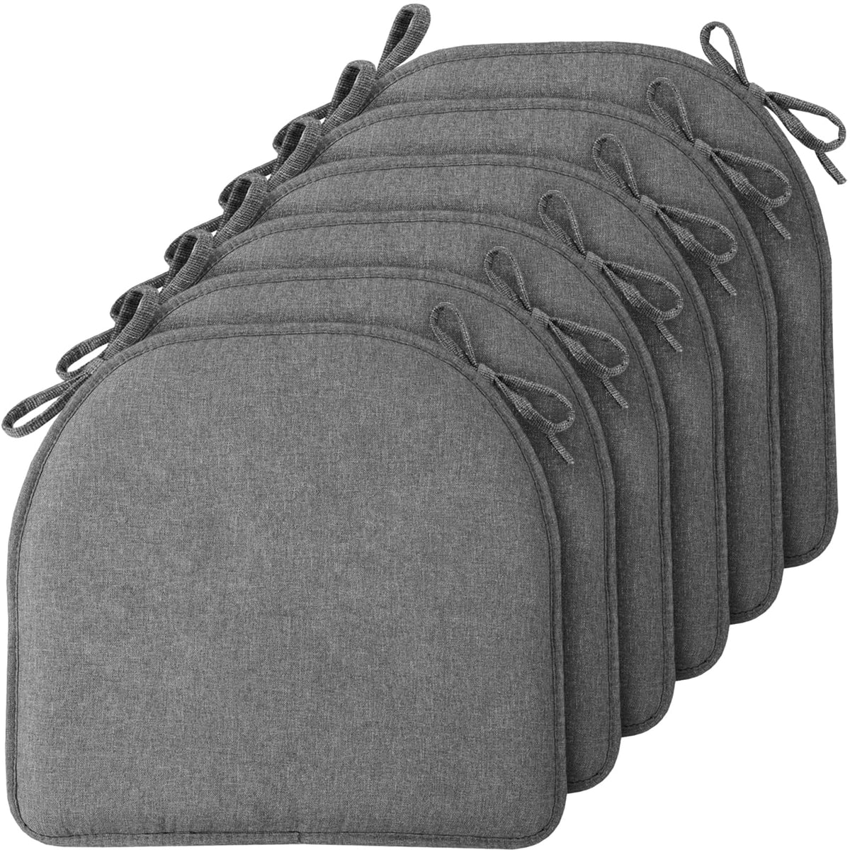 TushGuard Chair Cushions, 4 Pack Memory Foam Chair Pads, Grey