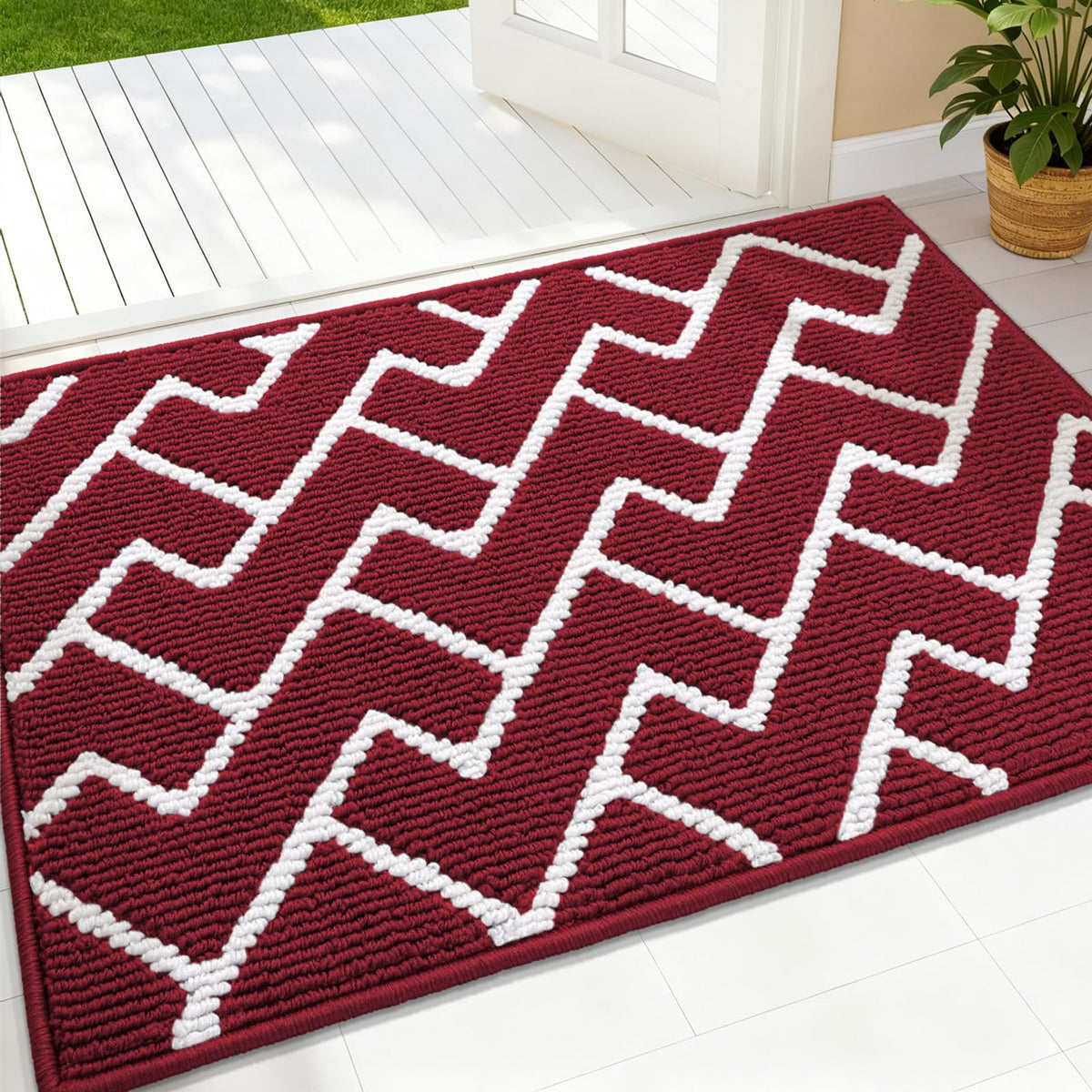 OLANLY Indoor Door Mat 32x20, Low-Profile Dirt Resistant Doormat, Grey