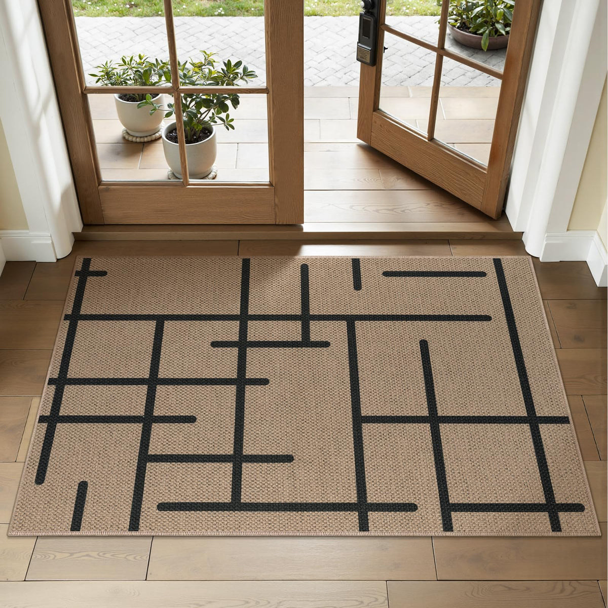 Tangsoo Easy Jute 2x3 Small Outdoor Rug,Washable Non-Slip Entryway Door Mat