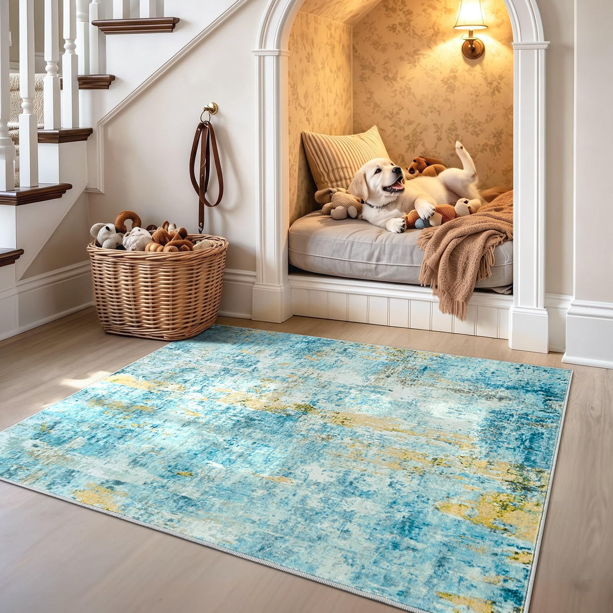 Entrance Rugs Indoor 2x3 Grey Entry Rug Washable Abstract Small Area Rug Non-Slip Low Pile Throw Rugs for Entryway, Kitchen Floor, Front Door Indoor Door Mat, Bathroom, Bedroom Bedside