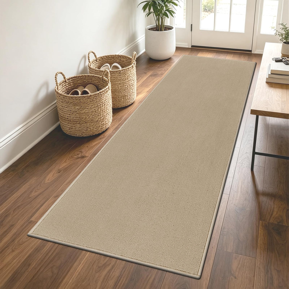 SHACOS Door Mats 20"x32" Indoor Washable Kitchen Entryway Rug Non Slip Absorbent Floor Mat for Home Entrance Garage, Light Gray