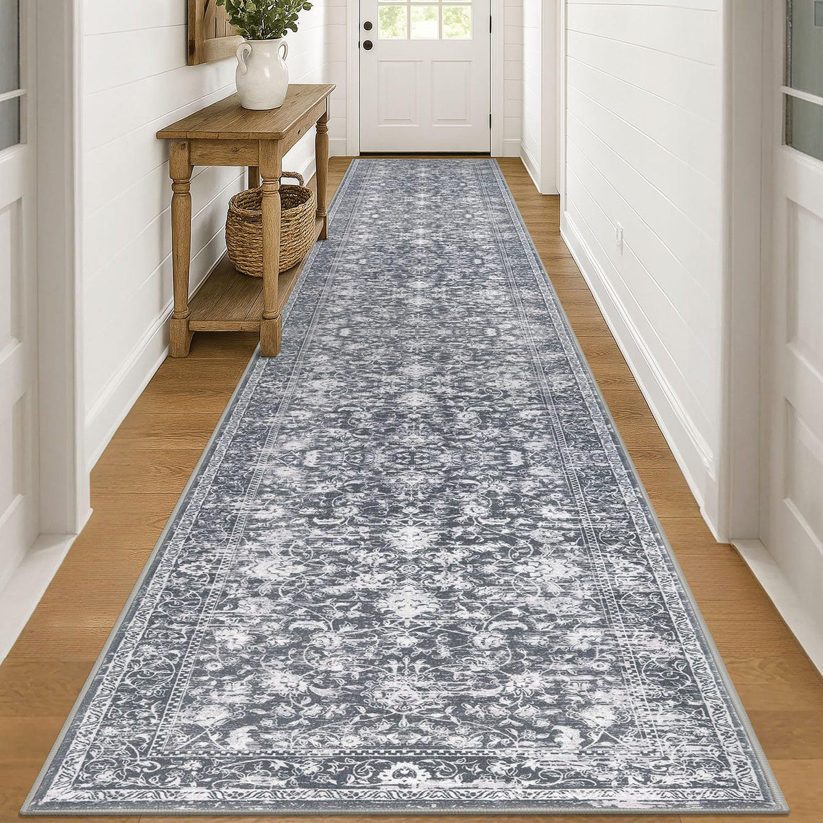 KILOCOCO 2x3 Washable Rug Small Entryway Rugs Indoor Door Mat, Blue/Navy