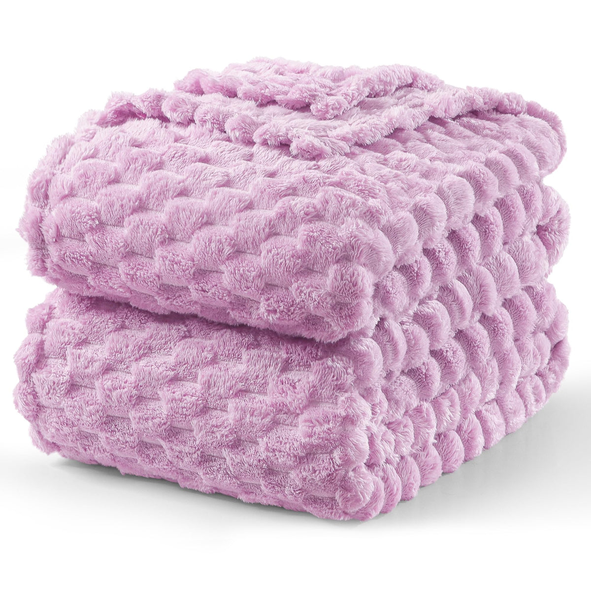 Exclusivo Mezcla Large 3D Fleece Throw Blanket for Couch, Ivory