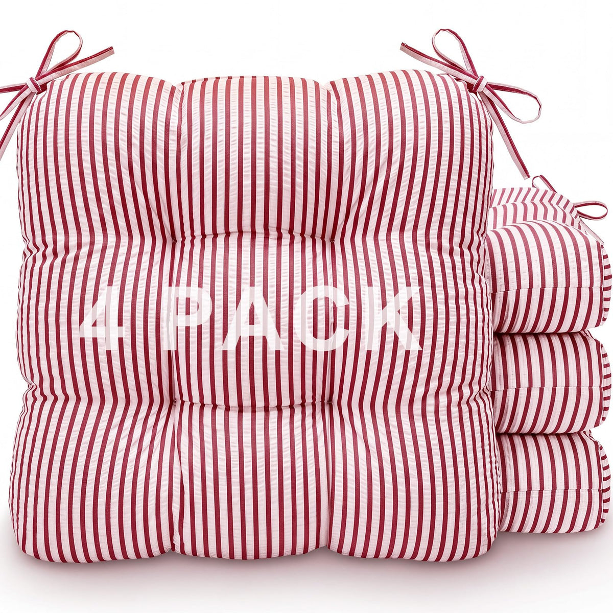 Geetery 4 Pack Chair Cushions, 16" x 15",Black and White,Plaid