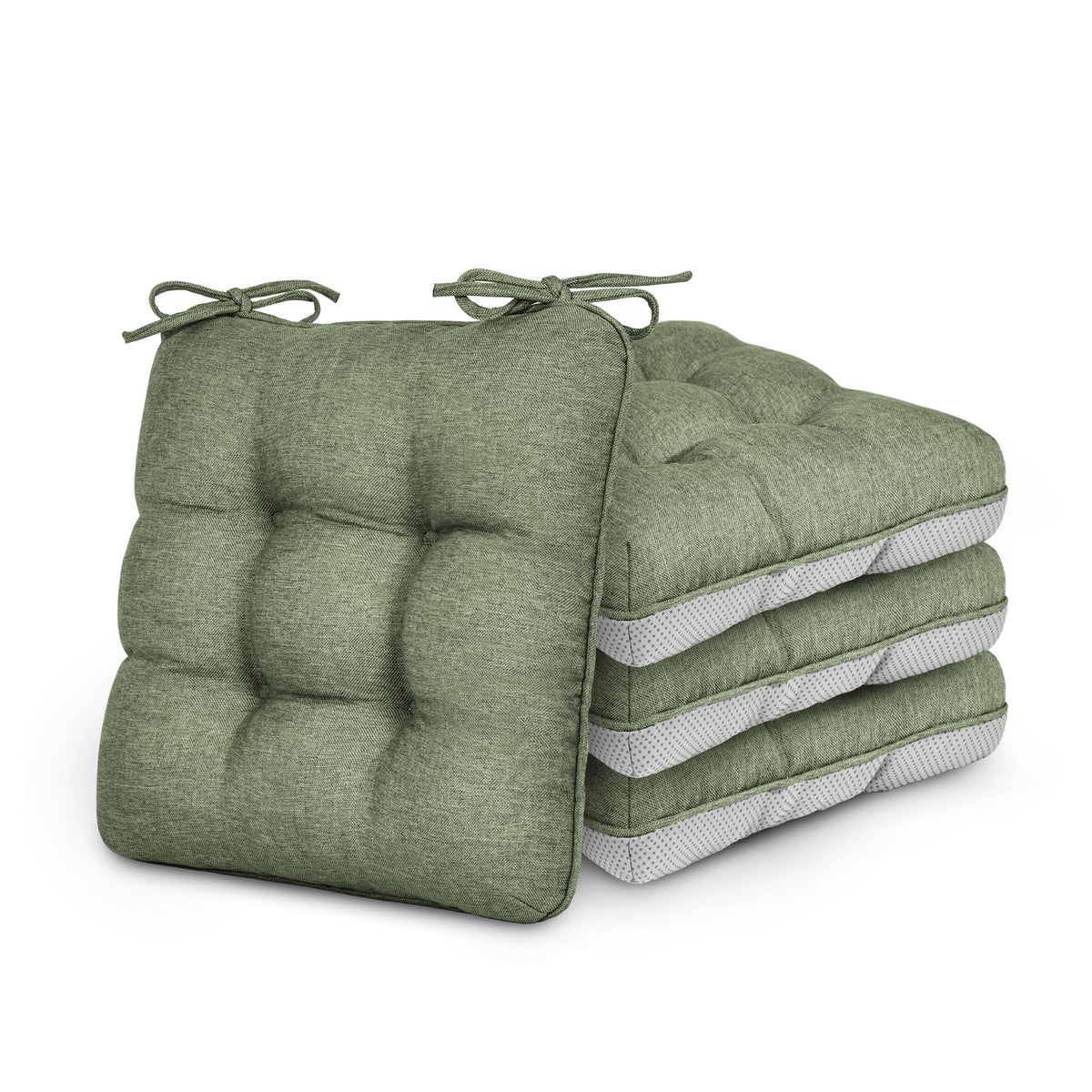 Love's cabin Memory Foam Chair Cushions Set of 4, 15.5 Inch, Blue