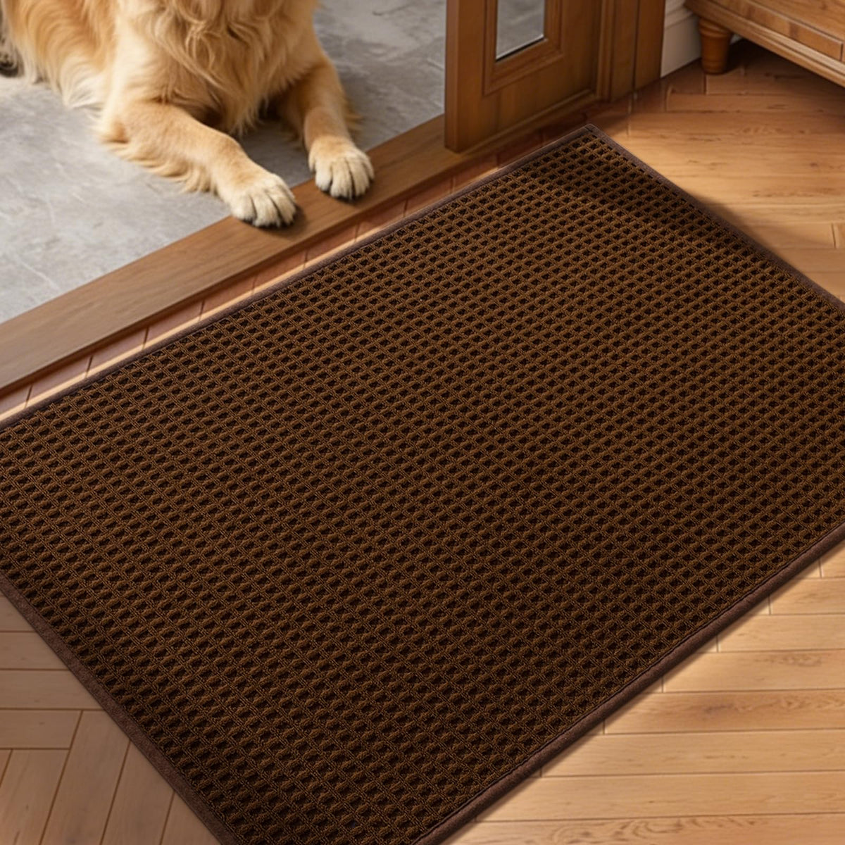 YIHOUSE Indoor Door Mat 24" x 36", Non-Slip Washable Entryway Mat, Dirt Trapper Absorbent Entrance Mat, Low Profile Floor Mat for Front/Back Door, Entryway, Khaki