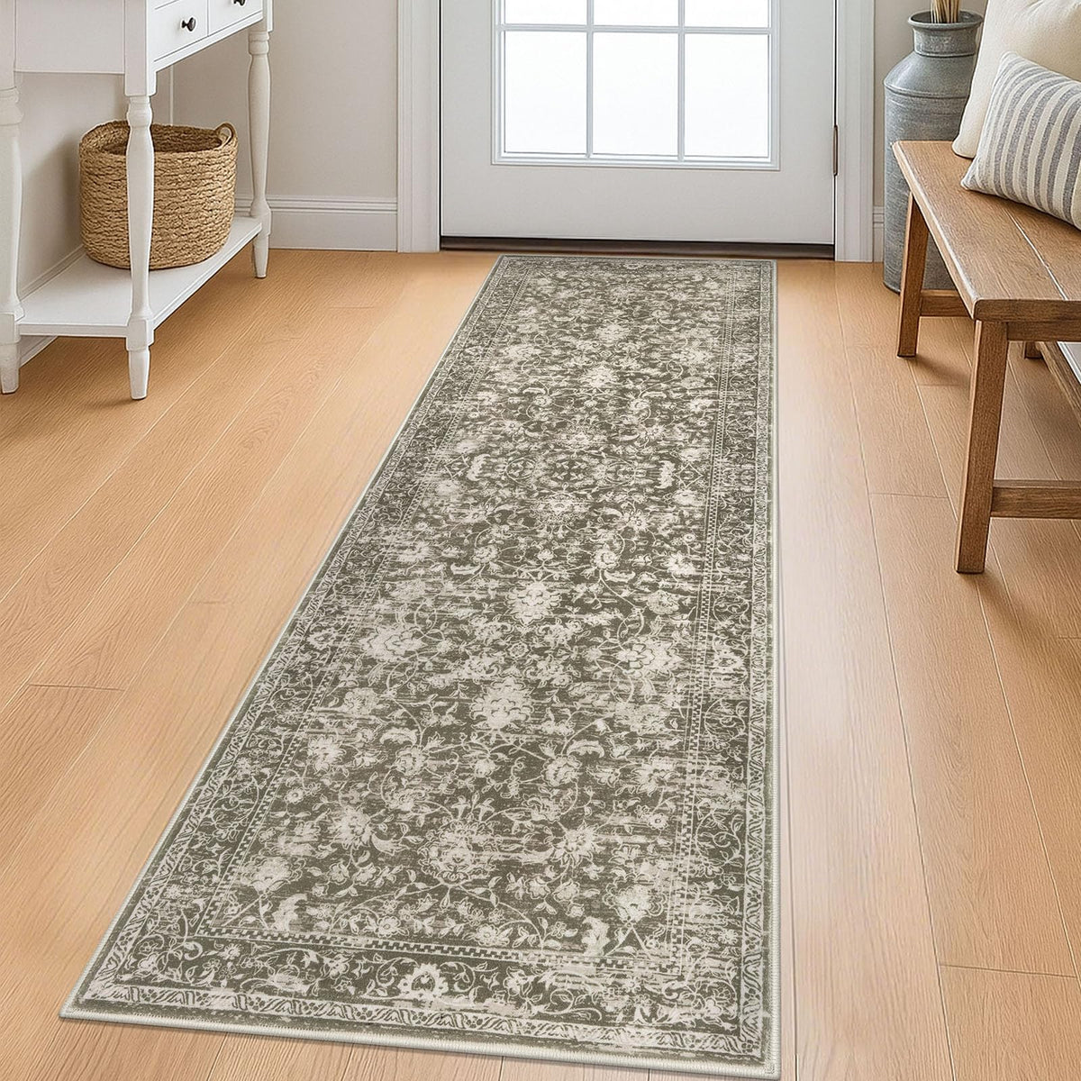 KILOCOCO 2x3 Washable Rug Small Entryway Rugs Indoor Door Mat, Blue/Navy