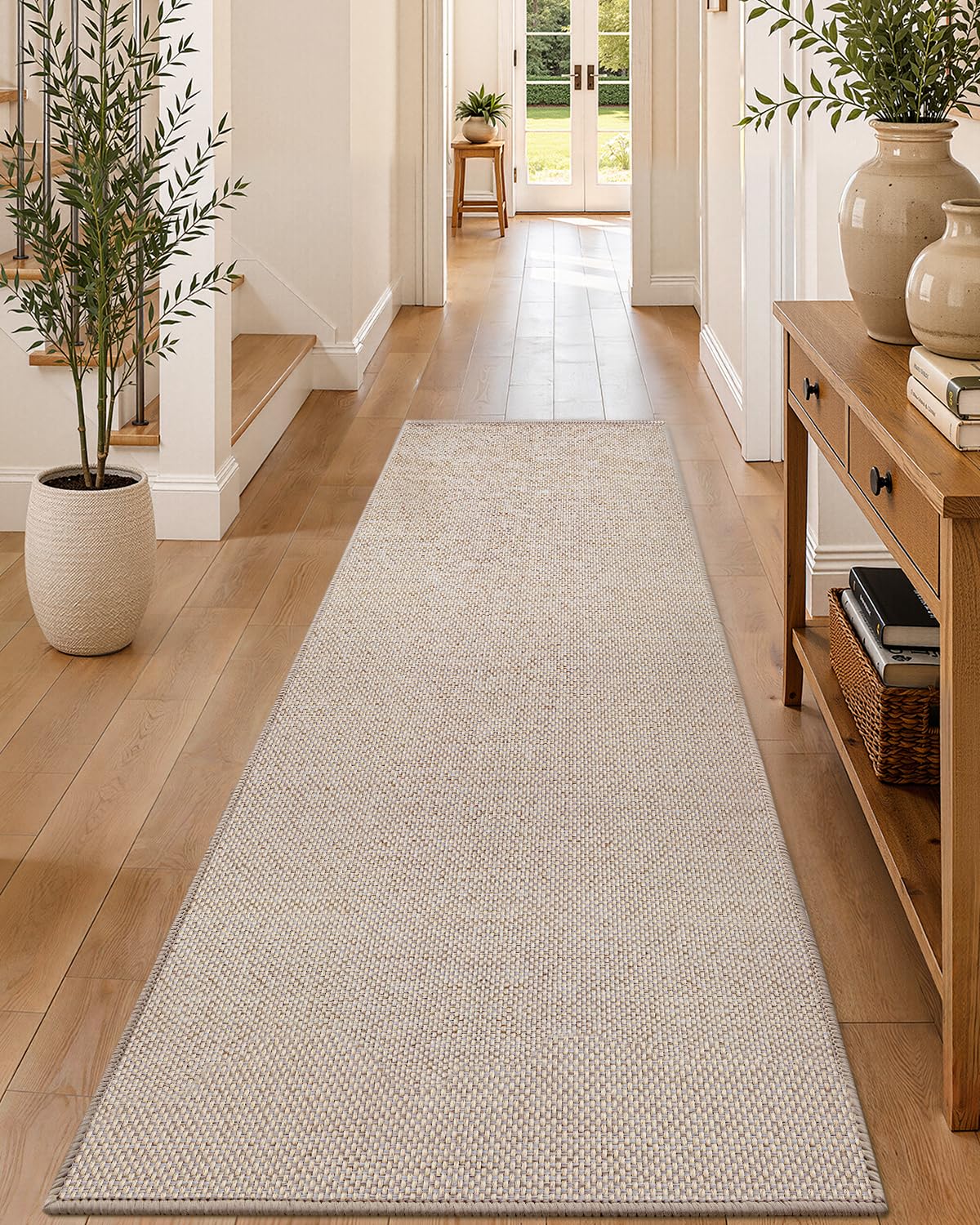 Color&Geometry Ultra-Thin Indoor Door Mat Entrance, 17"x30" Heather Khaki