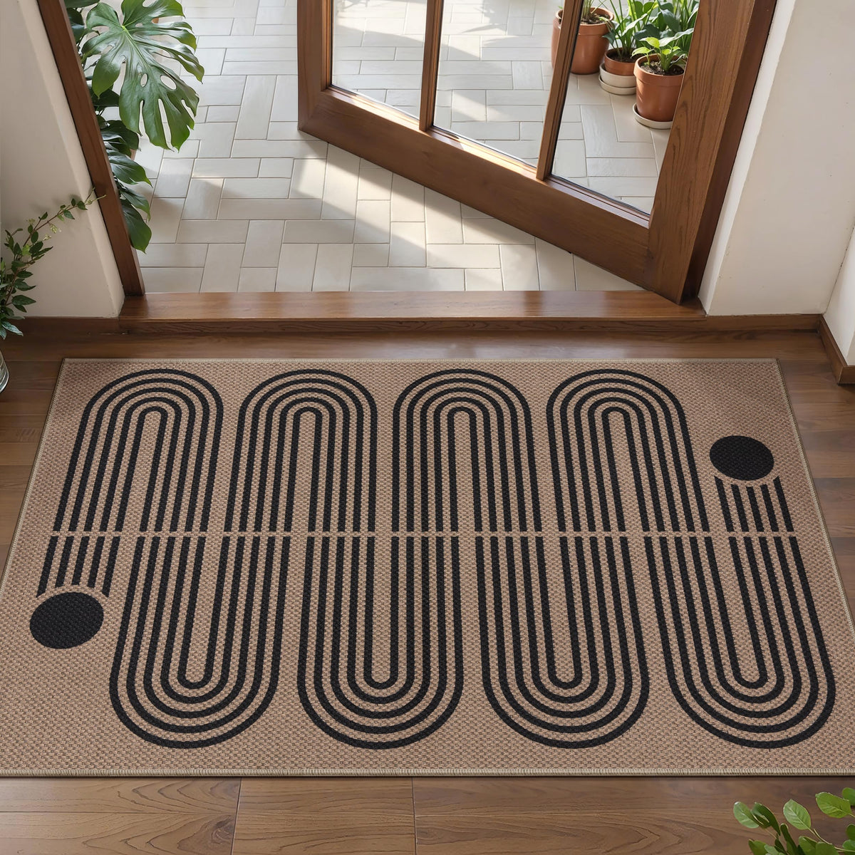 Tangsoo Easy Jute 2x3 Small Outdoor Rug,Washable Non-Slip Entryway Door Mat