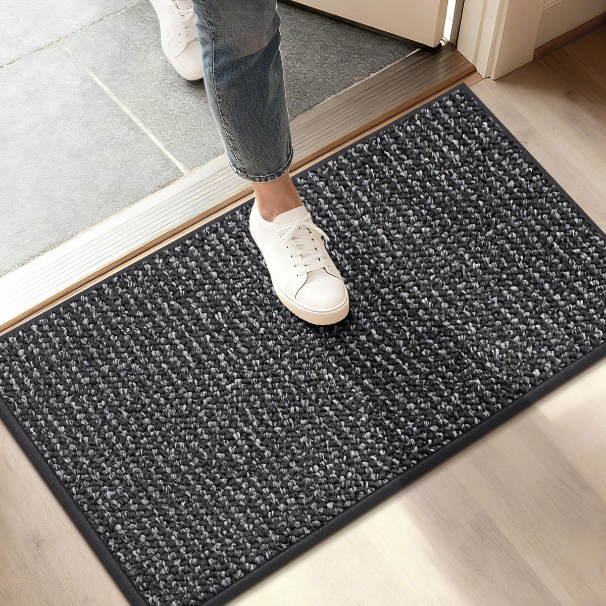 BEQHAUSE Dirt Trapper Door Mat 20" x 32", Non-Slip Washable Doormats, Brown