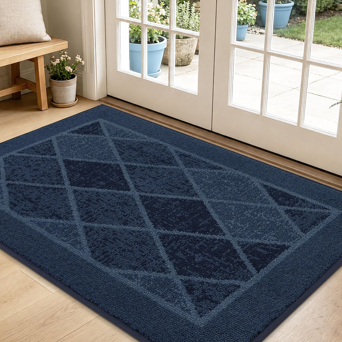 BEQHAUSE Dirt Trapper Door Mat 32" x 48", Doormat Non-Slip, Dark Grey
