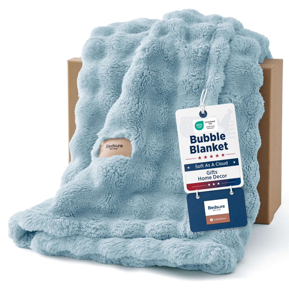 Bedsure Cloud Bubble Blanket, Soft Cozy Throw, Off White, 50"×60"