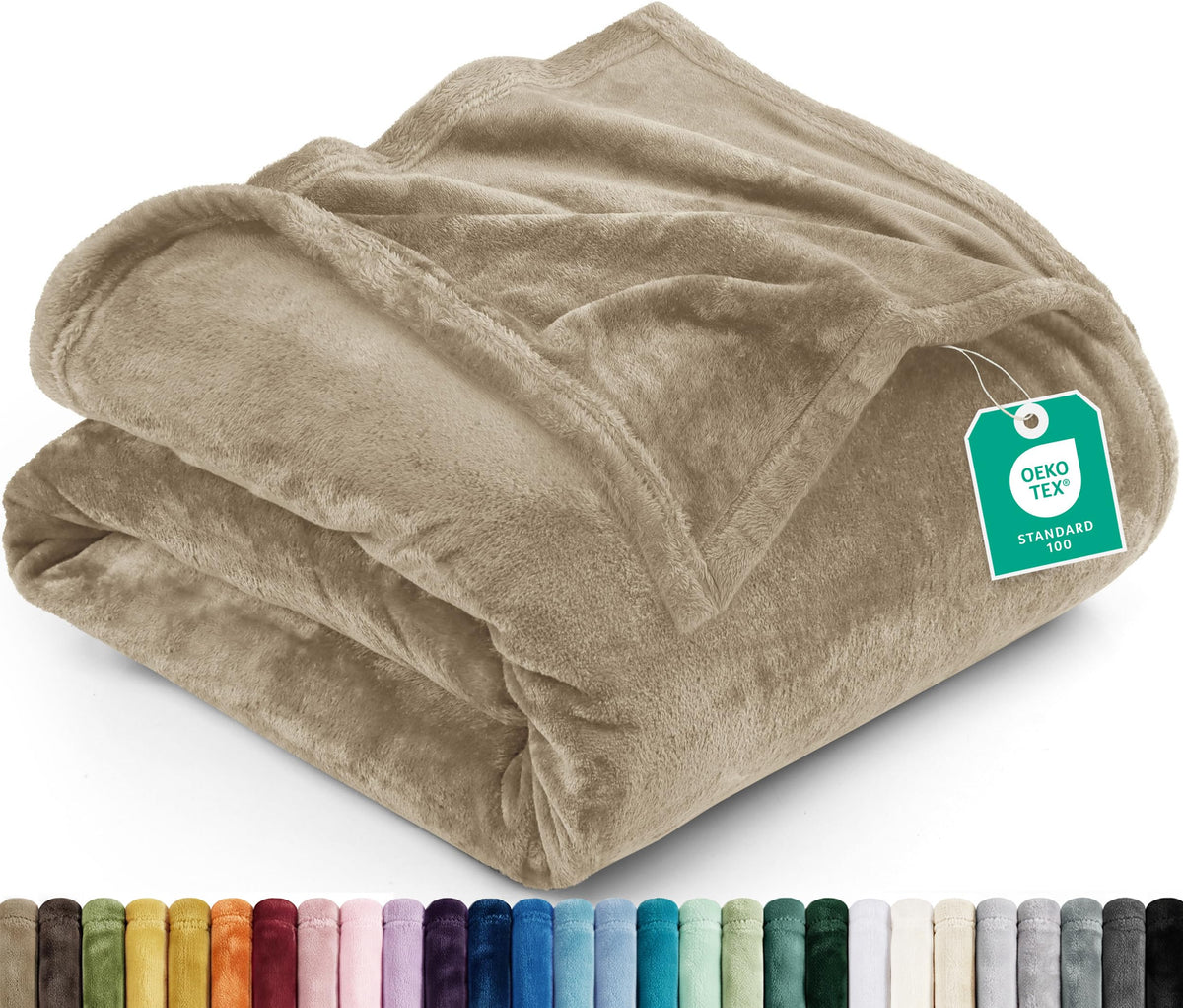 Utopia Bedding Ultra Soft Fleece Bed Blanket Throw Size Grey (50x60 Inches)