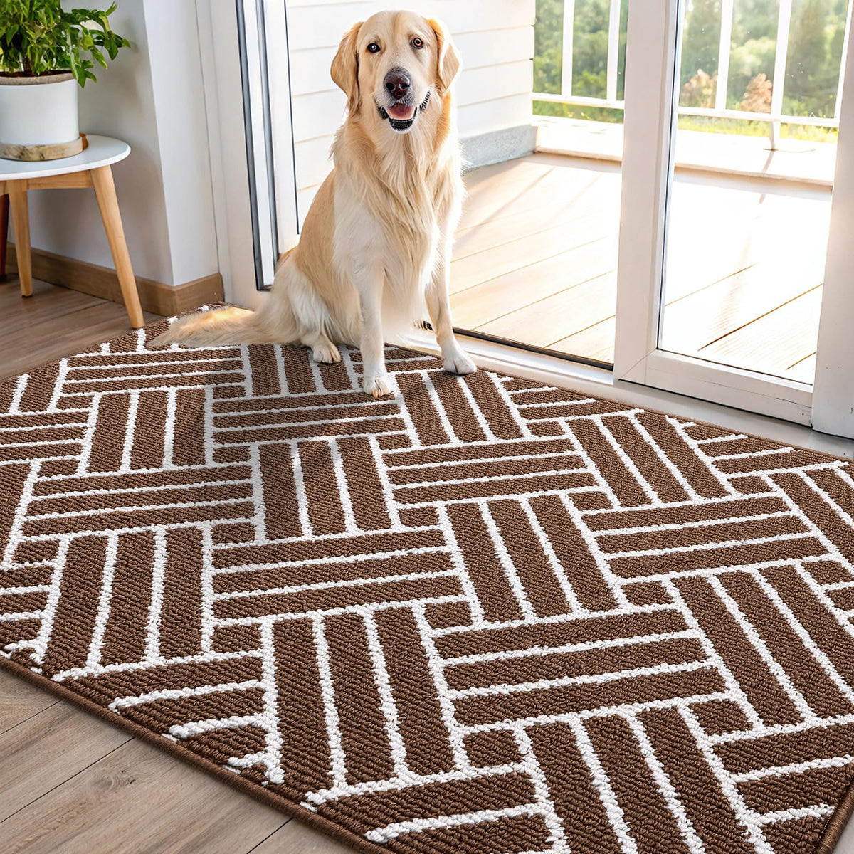 OLANLY Indoor Door Mat 32x20, Low-Profile Dirt Resistant Doormat, Grey
