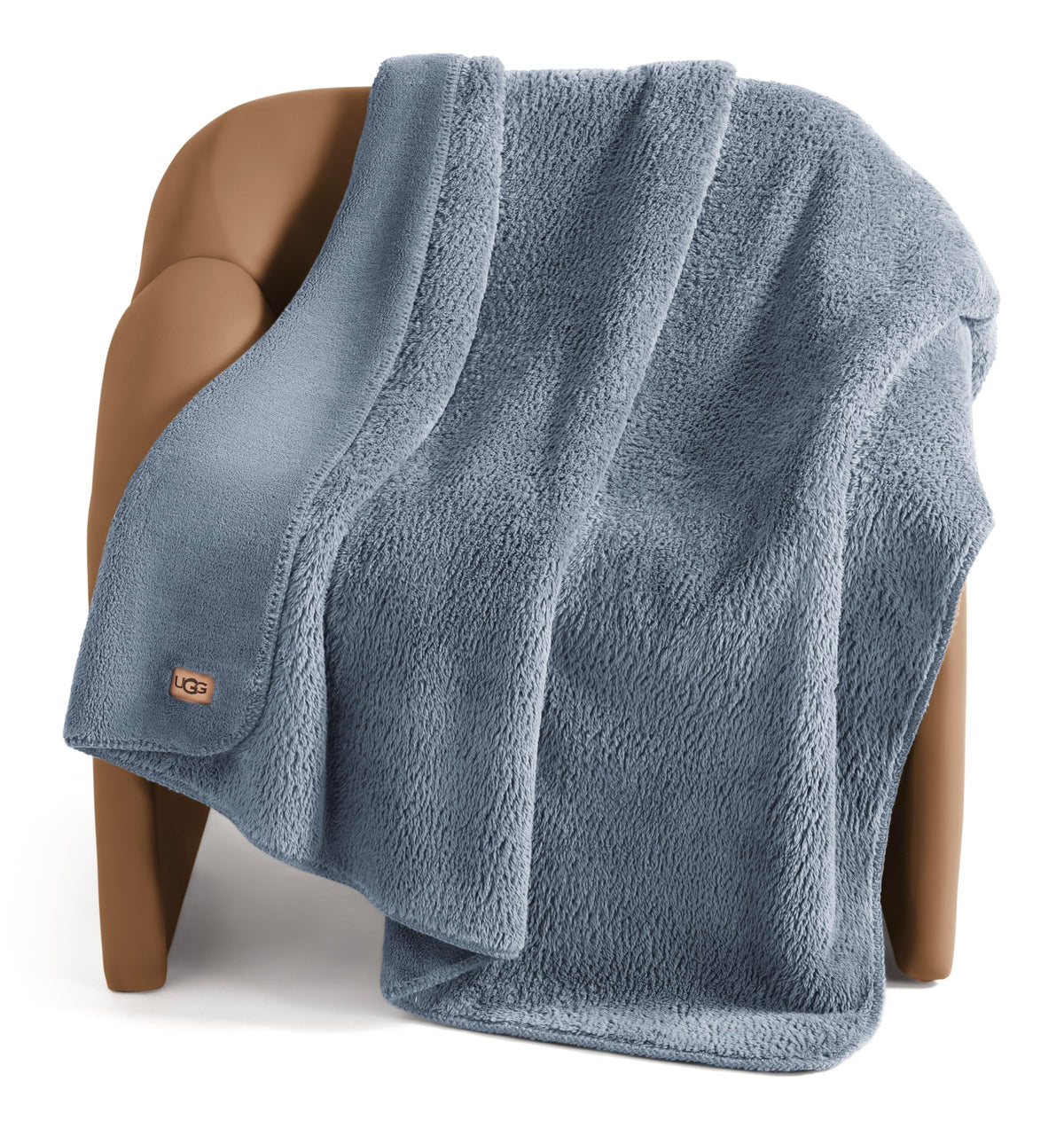 UGG Whitecap Throw Blanket, Soft Fleece Blanket, 50" x 70", Seal Grey