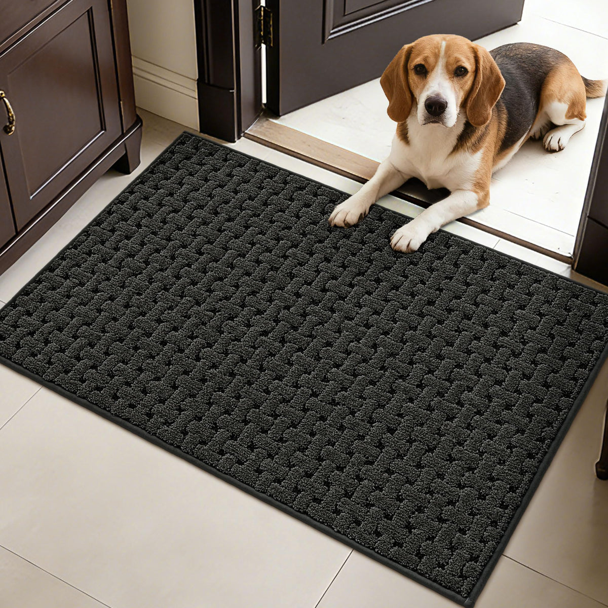 Door Mat Indoor Entrance 36"x60", Non-Slip Entryway Rugs, Blue