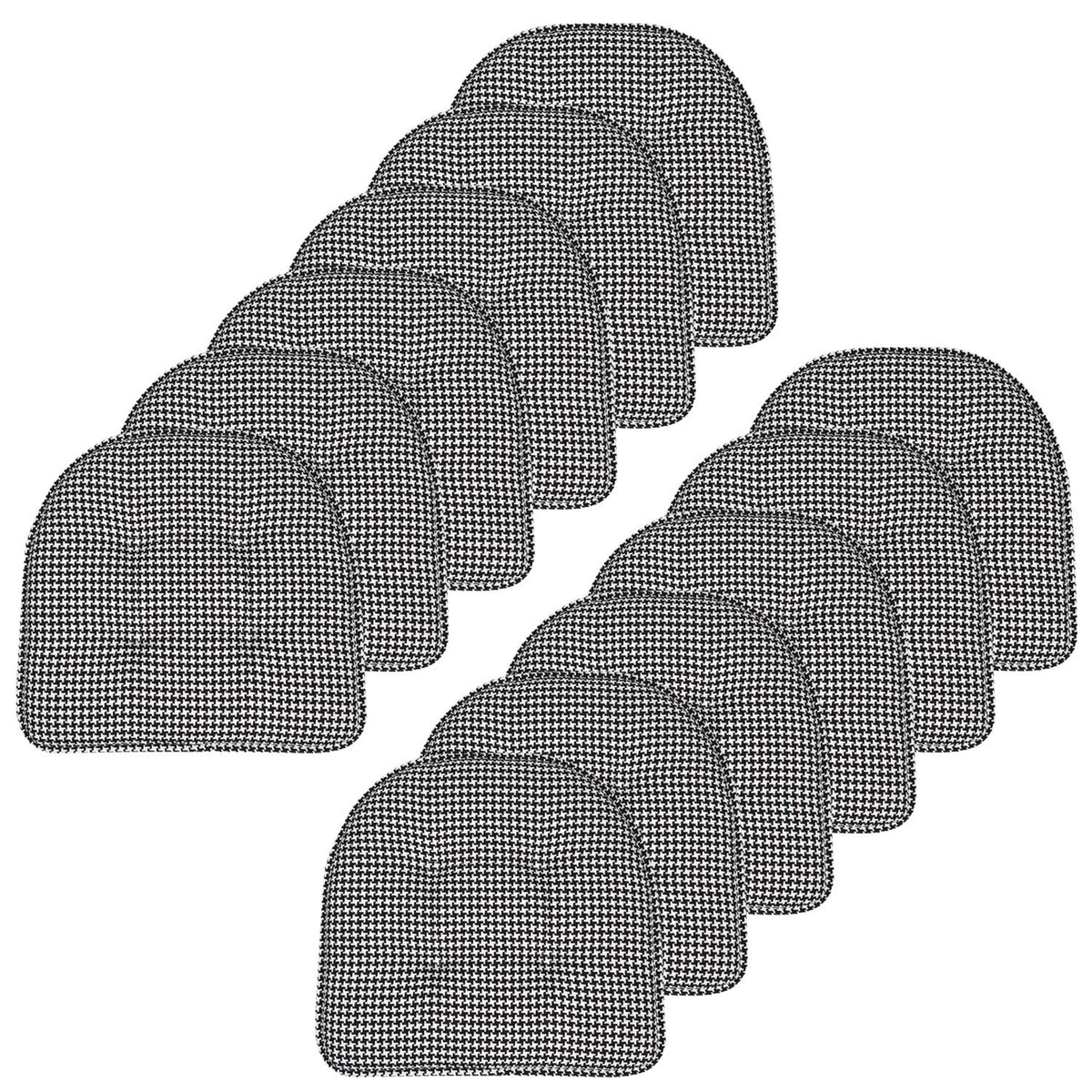 Sweet Home Collection Chair Cushion Memory Foam Pads Tufted Slip Non Skid Rubber Back U-Shaped 17" x 16" Seat Cover, 4 Count (Pack of 1), Army Green