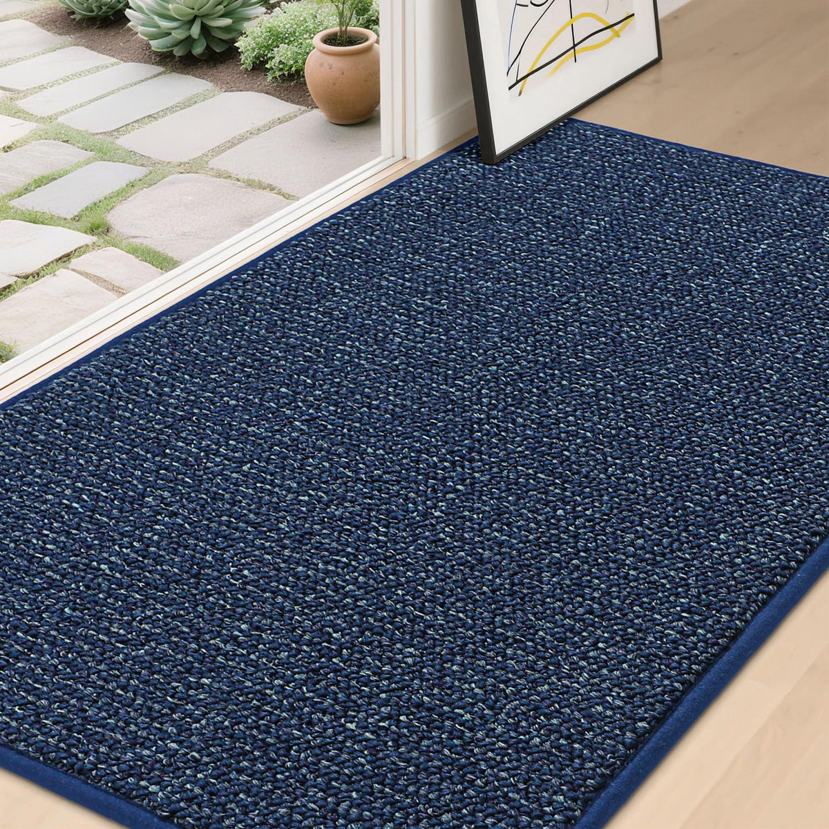 BEQHAUSE Dirt Trapper Door Mat 32" x 48", Non-Slip Washable Doormats, Beige