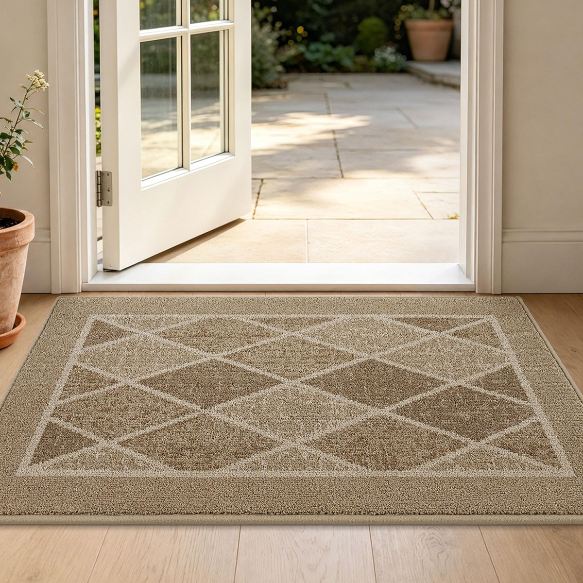 BEQHAUSE Dirt Trapper Door Mat 20" x 32", Doormat Non-Slip, Navy Blue