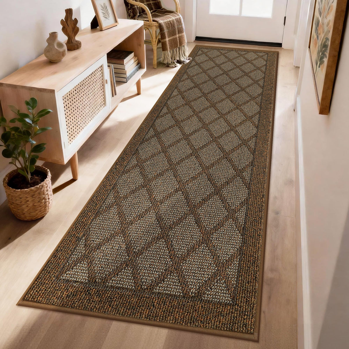 COSY HOMEER Non-Slip Door Mat 20"x32",Entryway Rugs Low Profile,Beige