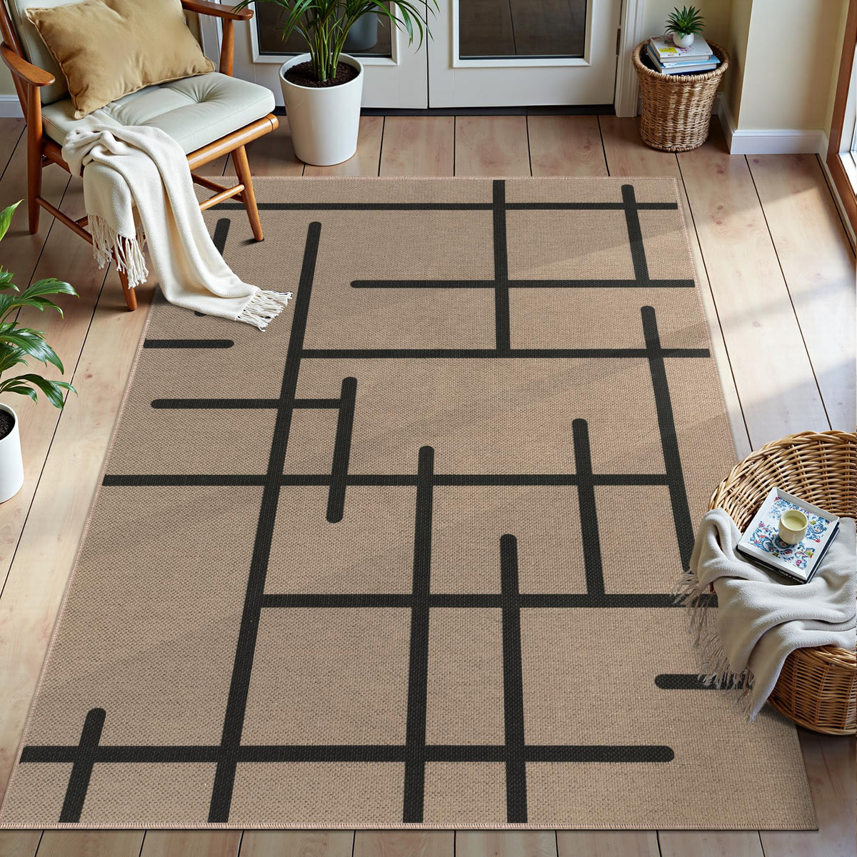 Tangsoo Easy Jute 2x3 Small Outdoor Rug,Washable Non-Slip Entryway Door Mat