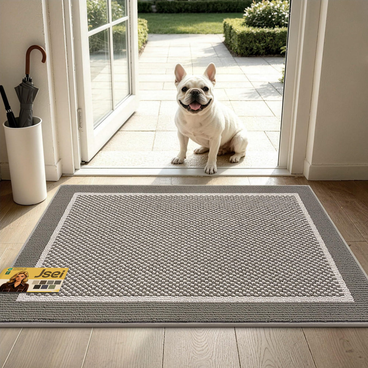 JSEI Dirt Trapper Door Mat 20"x32" , Non-Slip Doormat ,Dark Grey