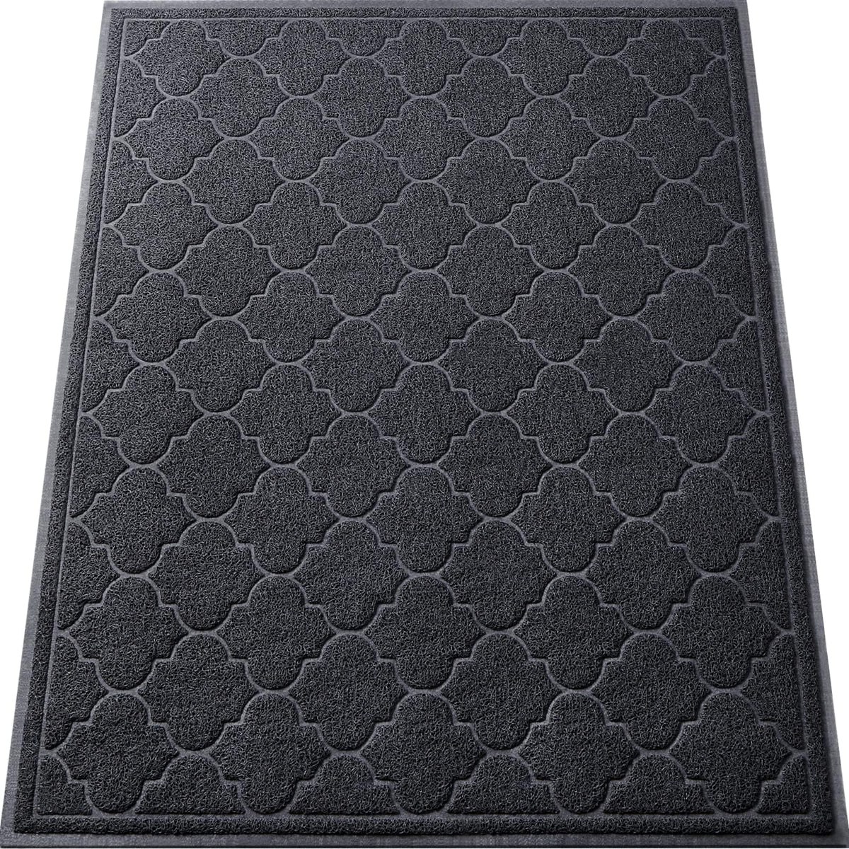 LuxStep Door Mat Large 24x36 Inch Indoor Outdoor Doormat, Non-Slip Low-Profile Design Floor Mat, Durable Trap Dirt and Dust Front Door Welcome Mat for Entryway,Patio,Garage, Grey
