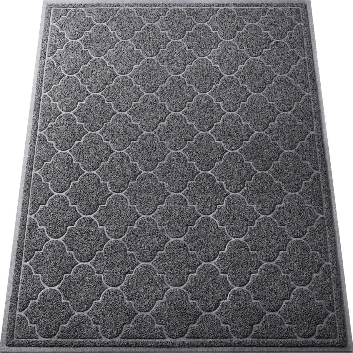 LuxStep Door Mat Large 24x36 Inch Indoor Outdoor Doormat, Non-Slip Low-Profile Design Floor Mat, Durable Trap Dirt and Dust Front Door Welcome Mat for Entryway,Patio,Garage, Grey