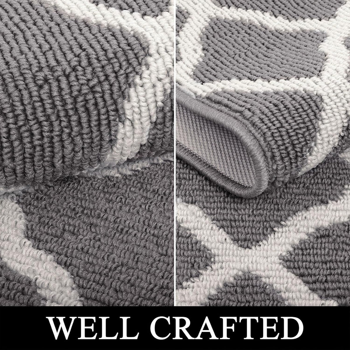 SHACOS Door Mats 20"x32" Indoor Washable Kitchen Entryway Rug Non Slip Absorbent Floor Mat for Home Entrance Garage, Light Gray