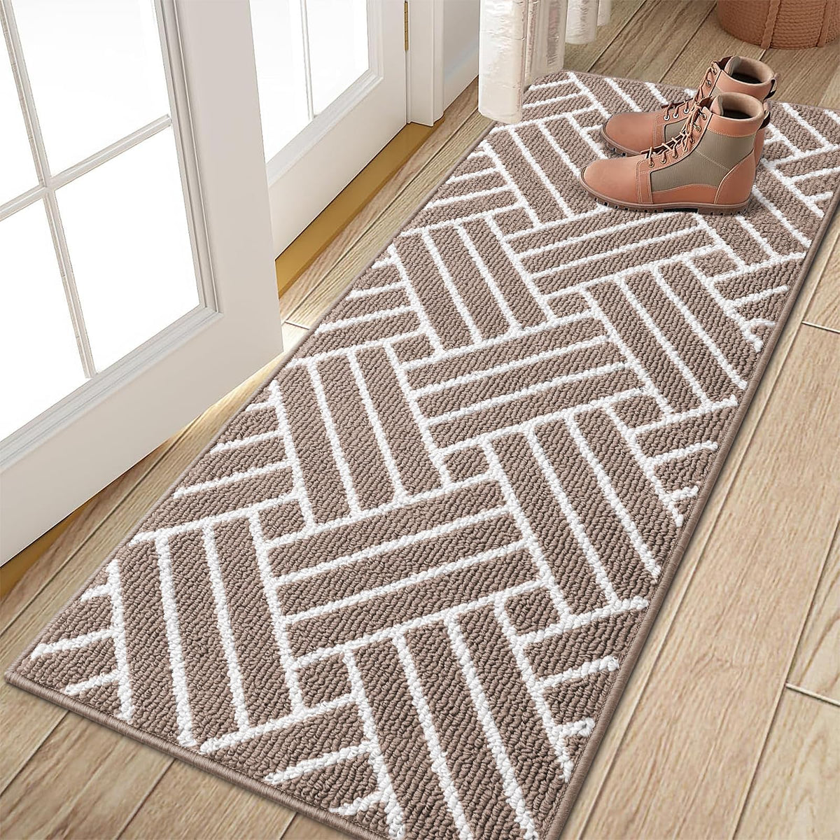 OLANLY Indoor Door Mat 32x20, Low-Profile Dirt Resistant Doormat, Grey