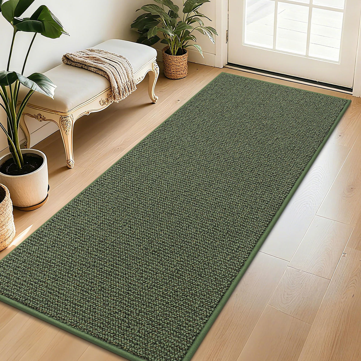 BEQHAUSE Dirt Trapper Door Mat 20" x 32", Non-Slip Washable Doormats, Brown