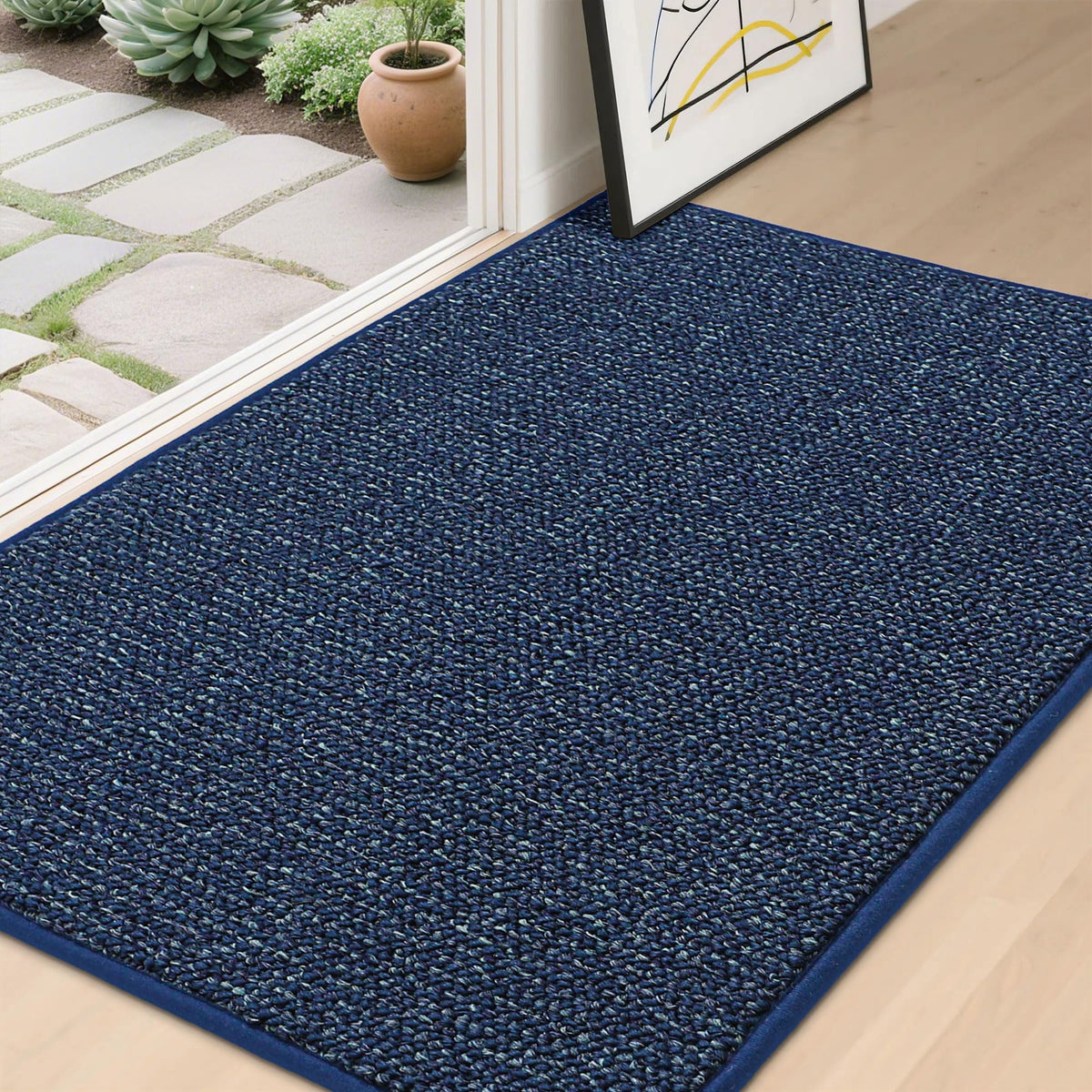 BEQHAUSE Dirt Trapper Door Mat 20" x 32", Non-Slip Washable Doormats, Green