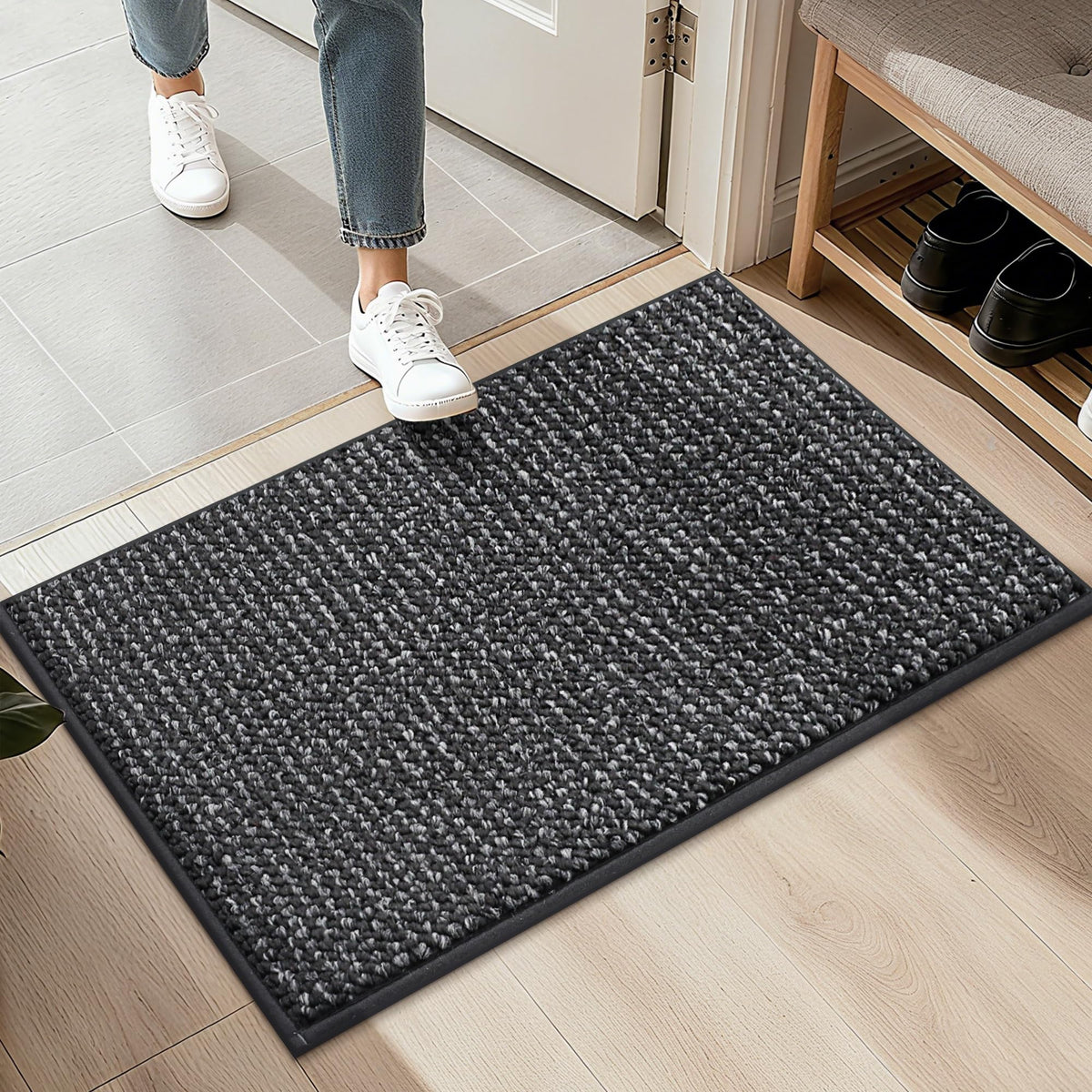 BEQHAUSE 2x3 Entryway Rug Indoor Door Mat Non-Slip Washable, Taupe