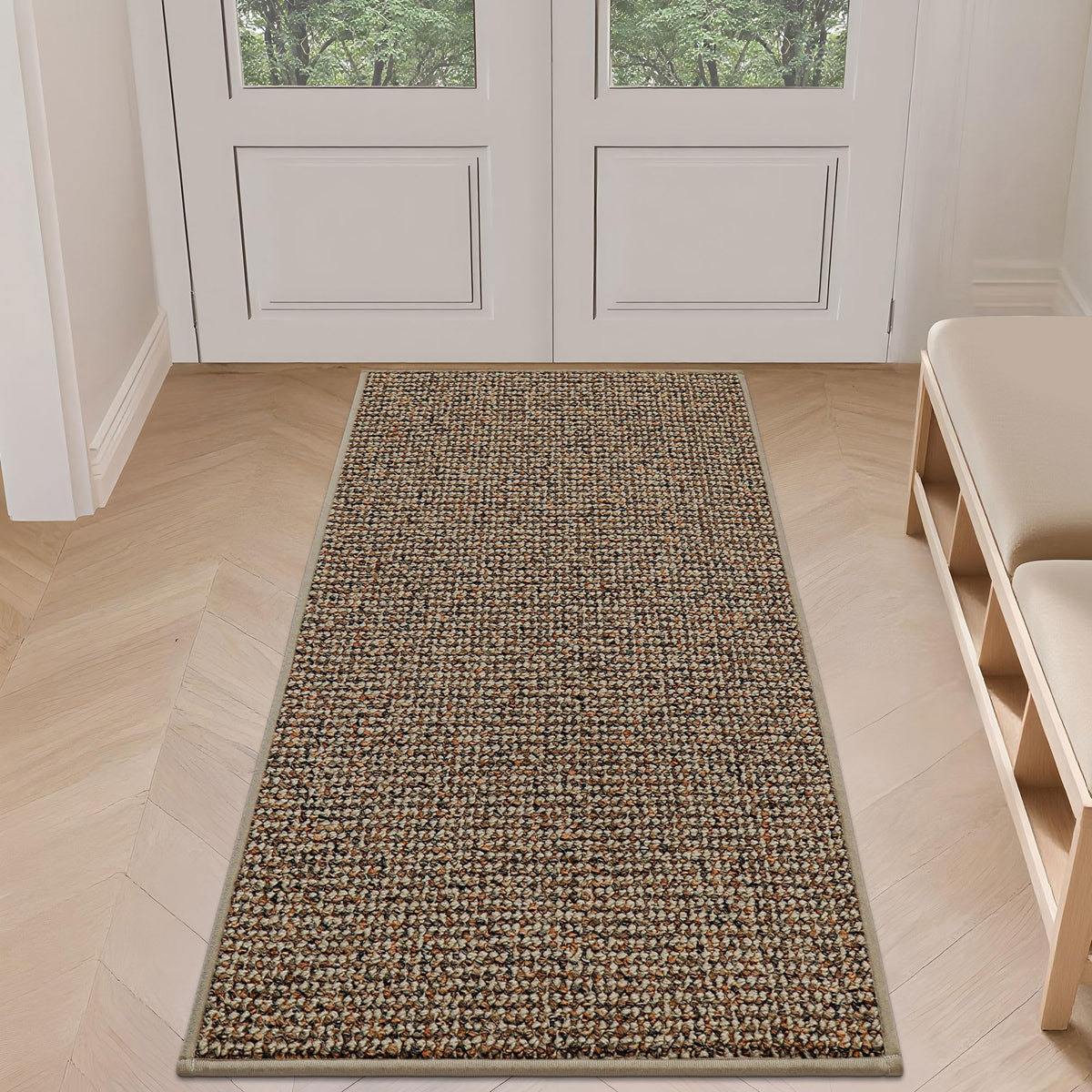 BEQHAUSE Dirt Trapper Door Mat 32" x 48", Non-Slip Washable Doormats, Beige