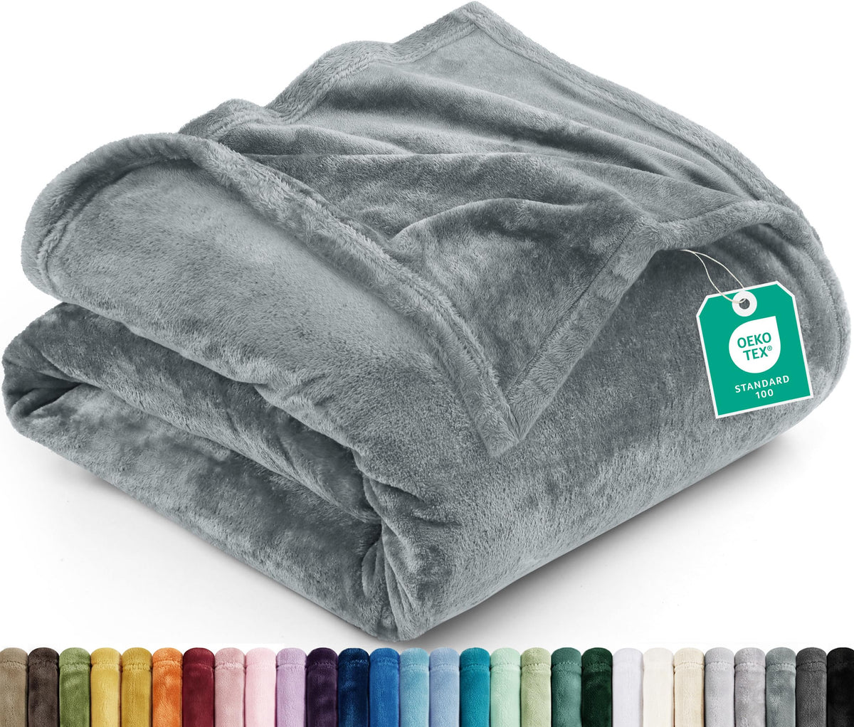 Utopia Bedding Ultra Soft Fleece Bed Blanket Throw Size Grey (50x60 Inches)