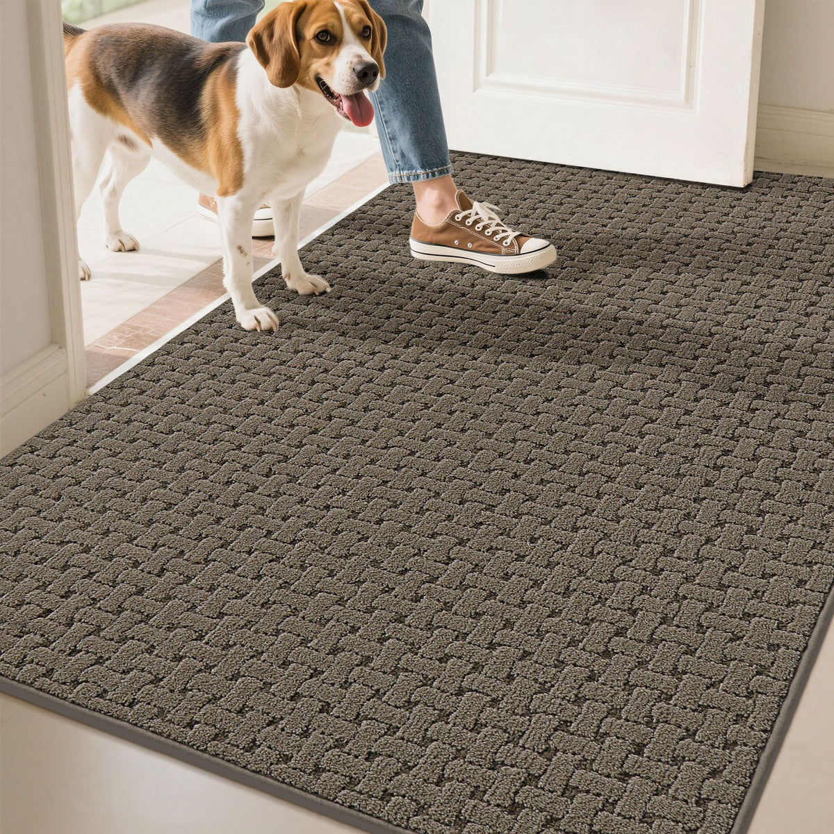 Door Mat Indoor Entrance 36"x60", Non-Slip Entryway Rugs, Blue