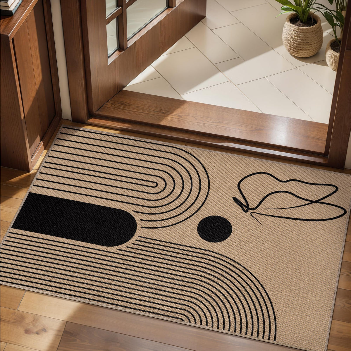 Tangsoo Easy Jute 2x3 Small Outdoor Rug,Washable Non-Slip Entryway Door Mat