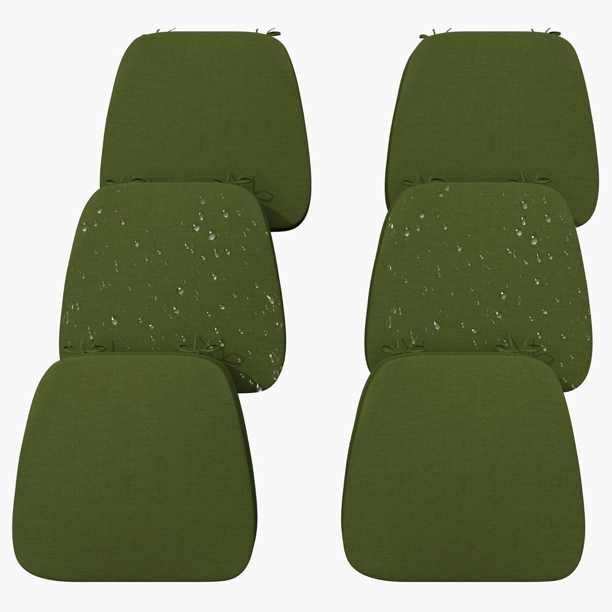 17'' x 16'' x 2.5"Thick Chair Cushions for Dining Chairs, 4 Pack WaterProof Easy Clean Kitchen Chair Pads with Ties and Non-Slip Backing - 30D High Elastic Foam Soft Kitchen Chair Cushions