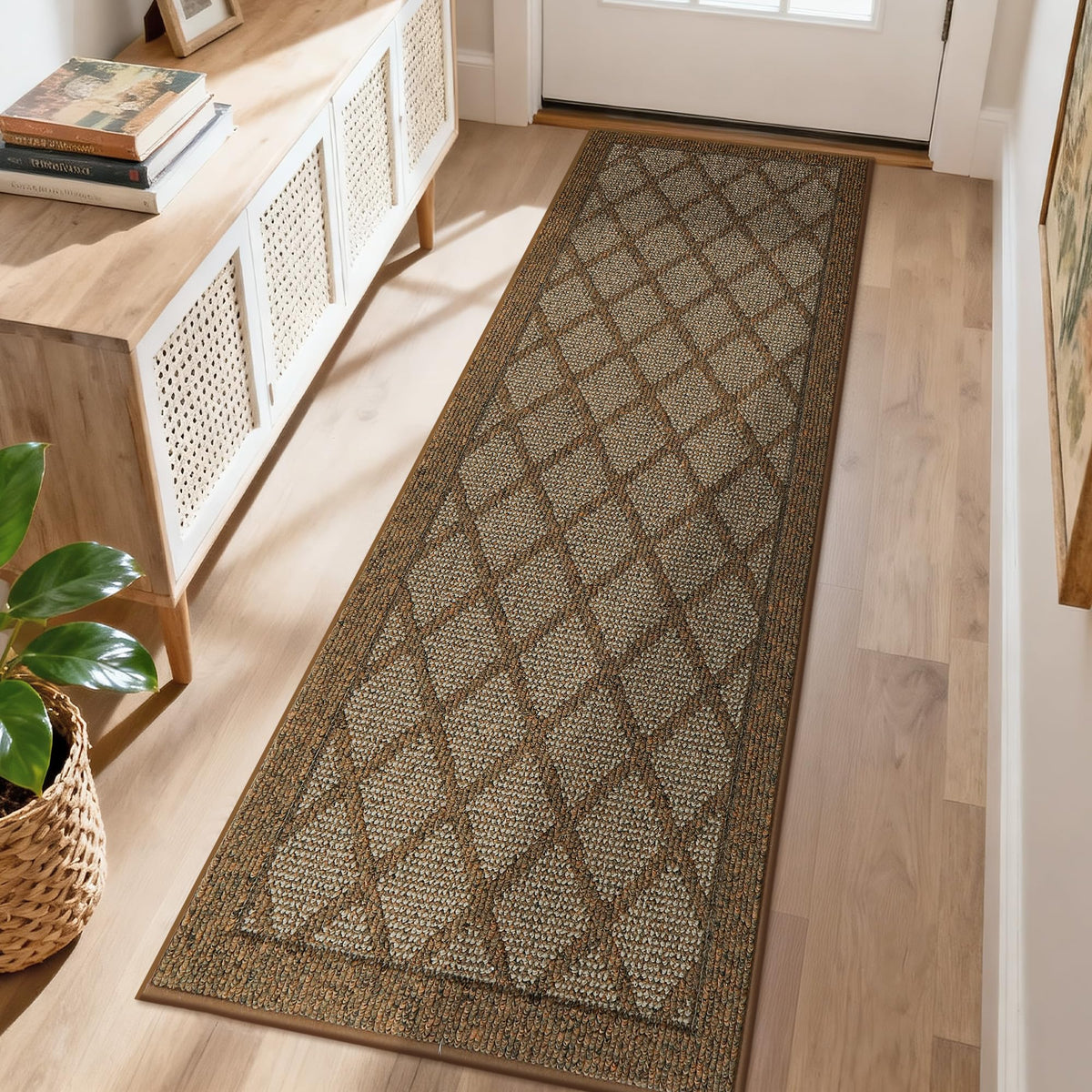 COSY HOMEER Non-Slip Door Mat 20"x32",Entryway Rugs Low Profile,Beige